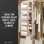 BINO 6-Shelf Sweater Closet Organizer - Beige | Closet Hanging Organizer for Bedroom | Sweater Storage Organizers | Hanging Shelves | Portable Closets for Clothes | Room Essentials