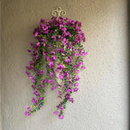 Artificial Hanging Flowers for Outdoors Fake Plants Decoration, 2 Packs Faux Silk Daisy Flower Realistic Outdoor Flowers UV Resistant Porch Patio Window Yard Indoor Spring Decor(Purple)