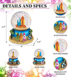 CoTa Global Cool Summer Surf Boards Snow Globe - Water Globe Figurine with Sparkling Glitter, Collectible Novelty Ornament for Home Decor, for Birthdays, Holiday and Valentine's - 65mm