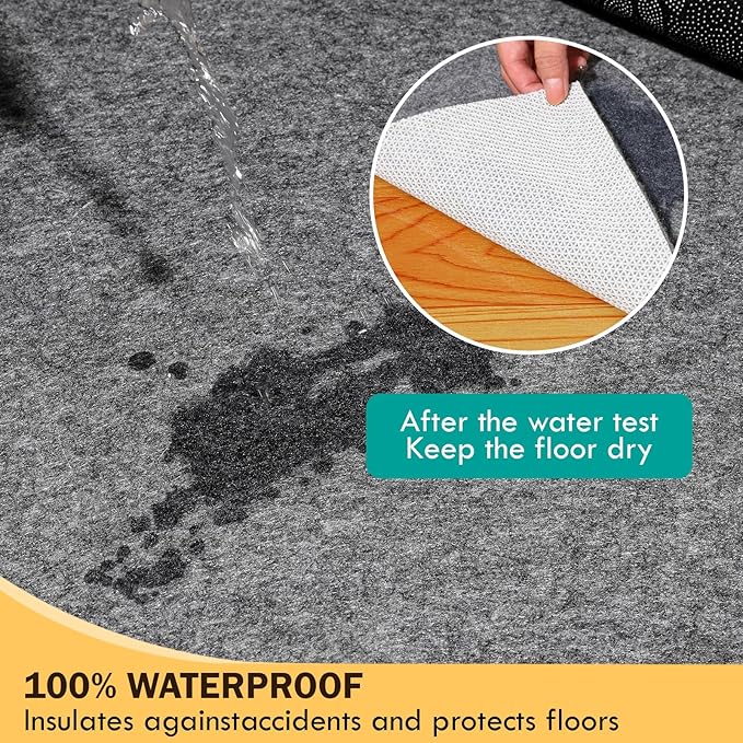 Waterproof Rug Pad, Thick 5x7 ft Under Area Rug Carpet Pad, Non Slip Felt Rug Pads for Hardwood Floors, Keep Carpets in Place Soft and Prevent Rug from Wrinkling or Buckling