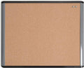 U Brands MOD Cork Bulletin Board, 16" x 20", Black and Gray Frame, Industrial Grade Pinning Surface, Includes Push Pins