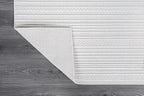 Micro Loop Indoor Rug White 10x14 Boho Geometric Neutral Area Rugs for Living Room Soft Luxury Modern Low and High Pile Durable Stain Resistant Non-Shedding Indoor Area Carpet 10 x 14