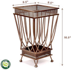 Dualplex Super Quality Umbrella Stand, Umbrella Holder, Antique Look Metal Entry Hallway Décor Square Style w/Removable Drip Tray Home Office Decoration Rack Holds Umbrellas Canes Walking Sticks