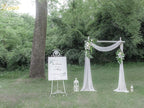 Lisuun Wedding Arch Flowers, Artificial Flowers for Decoration, 2pcs Flower Swag and 1 pcs Semi-Sheer Chiffon Table Runner Swag for Beautiful Dream Wedding Ceremony Floral Decor - Pack of 3