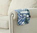Brilliant Sunshine Teal Herringbone Patchwork Couch Armrest 5 Pockets Organizer, Slip Resistant Armchair Caddy, Washable Remote Controls Holder, Storage for Magazine, Tablet, Phone, iPad, Glasses,Teal