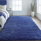 OLANLY 5x7 Machine Washable Large Area Rugs for Living Room, Bedroom, Soft Fluffy Shaggy Bedside Rug, Indoor Floor Carpet for Kids Girls and Boys, Dorms, Nursery, Home Decor Aesthetic, Navy Blue