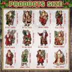 Suzile 36 Pcs Christmas Wooden Ornaments Vintage Christmas Tree Decorations Santa Claus Ornaments for Tree Wreaths Xmas Hanging Wood Cutouts Decor for Farmhouse Home Winter Holiday Party Favors