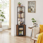 VECELO Corner Cabinet, Tall Storage Shelf, Bookshelf Display Shelves Rack for Living Room, Kitchen, Balcony, Small Space