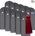 Univivi 60 Inch Lightweight Garment Bag for Hanging Clothes, Full Zipper Dress Bags for Gowns Dress Cover with Clear Window and ID Card Holder for Suits, Long Dress, Coats, 10 Pack, Black