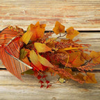 2 Pcs Artificial Maple Swags Wreaths, 25.9 Autumn Harvest Floral Swag, Fall Wall Hanging Garland with Maple Leaves for Thanksgiving Front Door Decoration