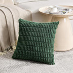Fancy Homi Set of 4 Green Spring Decorative Throw Pillow Covers 12x12 Inch for Couch Bed Chair, Aesthetic Rustic Boho Room Decor, Soft Fuzzy Double Sided Thick Corduroy Textured Cushion Case 30cm