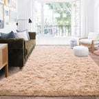 Rugs for Living Room 6x9, Soft Shaggy Modern Shag Area Rug for Bedroom, Upgrade Non-Slip Plush Fluffy Carpet for Kids Boys Girls Room Home Decor Aesthetic, Camel
