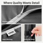 VIPEK R2C Plus Heavy Duty Rolling Garment Racks with Cover Clothing Rack for Hanging Clothes Portable Closet with Adjustable Wire Shelving & Double Rods, Black Rack with Black Upgraded Polyester Cover