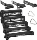 Tribe Lifting Resistance Bands for Working Out Men and Women - Set of 5 Pull Up Bands for Strength Training, Exercise Bands with Handles, Door Anchor and Bar Options for Home Gym