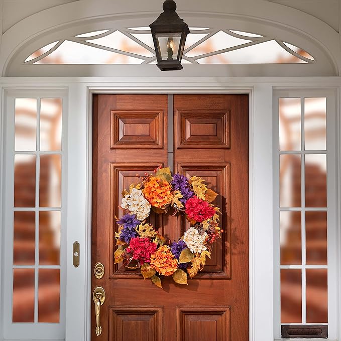 Haute Decor Adapt Adjustable Wreath Hanger, Top & Length Adjustable - Matte Brown - Strong Metal Wreath Holder Hook for Various Door Sizes