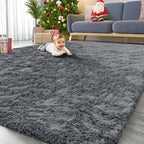 OLANLY 8x12 Machine Washable Large Area Rugs for Living Room, Bedroom, Soft Fluffy Shaggy Bedside Rug, Indoor Floor Carpet for Kids Girls and Boys, Dorms, Nursery, Home Decor Aesthetic, Grey