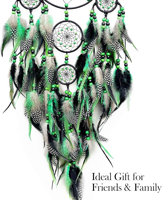 Large Green Leaf Weed Dream Catchers for Bedroom Adult Green Boho Dream Catcher Wall Decor Dorm Living Room Hanging Decoration Festival Gifts