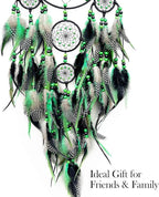 Large Green Leaf Weed Dream Catchers for Bedroom Adult Green Boho Dream Catcher Wall Decor Dorm Living Room Hanging Decoration Festival Gifts