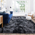 9x12 Area Rug for Living Room, Ultra Soft Large Shag Rug for Bedroom, Upgrade Non-Slip Plush Modern Fluffy Carpet for Kids Boys Girls Room Home Decor Aesthetic, Dark Grey