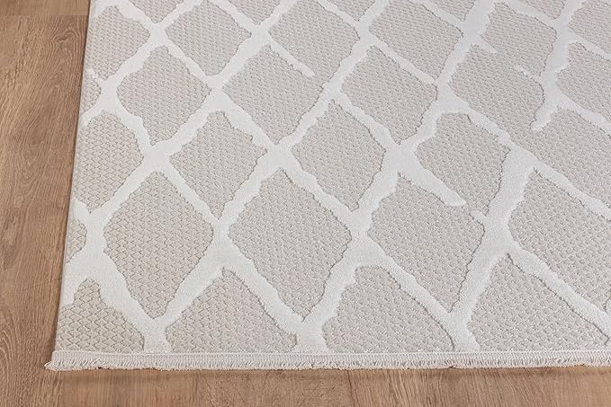 Modern Indoor Rug Diamond 6x9 Area Rugs for Living Room Luxury Kitchen Bedroom Durable Soft Geometric Durable Low and High Pile Stain Resistant Non Shedding Area Carpet 6x9