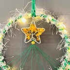 Christmas Star Dream Catcher with Lights Handmade Christmas Dreamcatcher Hanging Decoration Home Wall Craft Ornament