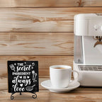 Kitchen Counter Decor, The Secret Ingredient Is Love Sign, Table Decorations for Dining Room, Farmhouse Kitchen Wooden Plaque with Iron Stand for Wall Shelf Decor-A04
