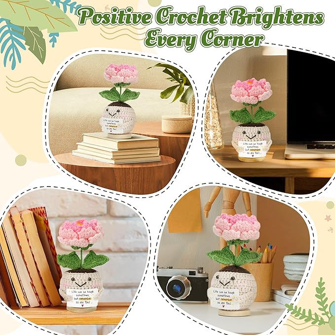 HEXMOZ Get Well Gifts for Women - Encouragement, Feel Better Soon, Cheer Up, Wellness, Inspirational Birthday Ideas - Emotional Support Handmade Collectible Peony Doll Life is Tough - Desk Decor