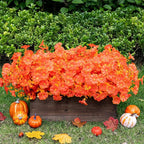 Lnoicy Artificial Flowers for Outdoor 12 Bundles Eucalyptus Fake Flowers for Planter,UV Resistant Fake Morning Glory for Home/Porch/Garden Decoration (Fall Red)
