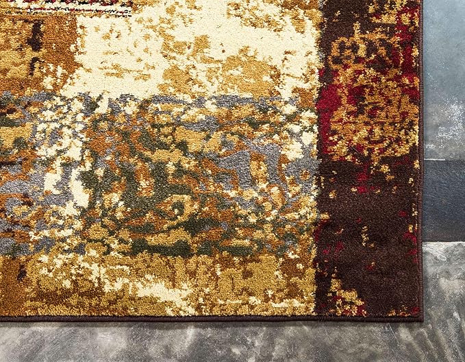 Unique Loom Barista Collection Area Rug - Arusha (5' 1" x 8' Rectangle, Beige/ Black)