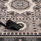 Keen Home Design 8x10 Rug - Machine Washable Area Rug with Non-Slip Backing, Ideal for Living Room, Dining Room, Bedroom - Vintage, Easy Clean, Durable, Low Pile Rug - (8' x 10')