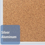 Quartet Cork Bulletin Board 72"W x 48"H Pin Board, Silver Aluminum Frame (2307)