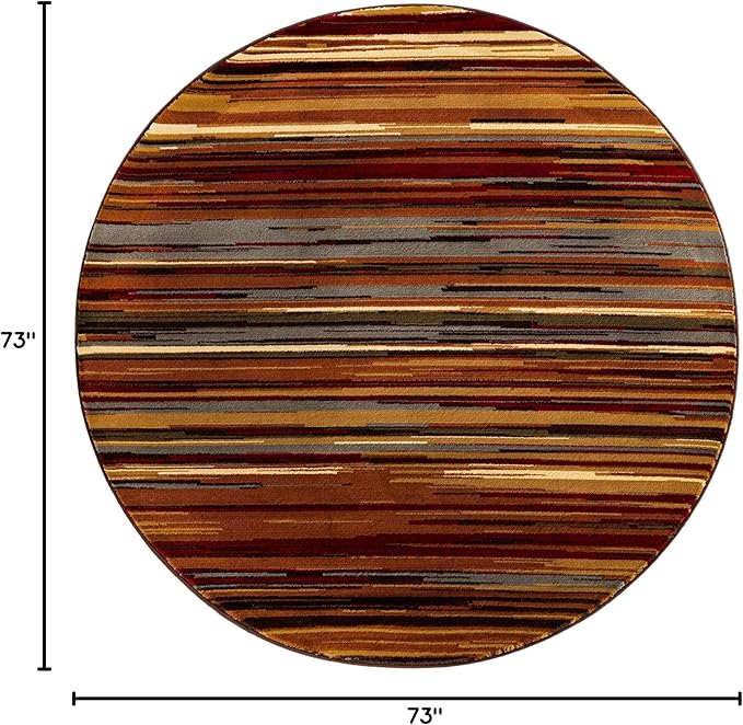 Unique Loom Barista Collection Area Rug - Icatu (6' 1" Round, Beige/Brown)
