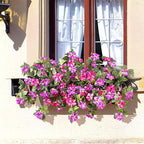 Artificial Fake Flowers Plants for Outdoor Decoration, 2PCS Faux Petunias Silk Flower UV Resistant No Fade Floral for Home Outside Garden Balcony Yard Porch Realistic Indoor Decor (Fuchsia Lotus)