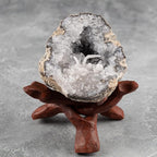 Wish Well 2 Piece Wooden Tripod Stand - 4" & 6" Hand-Carved Room Decor Holder ~ Ideal for Abalone Shell, Decorative Bowl, Crystal Ball, Sphere, Geode ~ Wood Display Stand & Perfect Crystal Holder