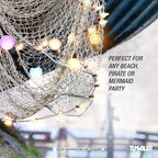 Tumbler Home Fish Net Decorations, Fishing Net Decor for Pirate, Mermaid, Fishing, Halloween, Hawaiian, Tiki or Beach Party Decorations, Fish Netting for Nautical Decor or Ocean Room, 5x10ft (2 Pack)