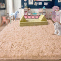 9x12 Area Rug for Living Room, Ultra Soft Large Shag Rug for Bedroom, Upgrade Non-Slip Plush Modern Fluffy Carpet for Kids Boys Girls Room Home Decor Aesthetic, Camel