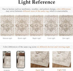 Taupe 5x7 Area Rug Washable Vintage Living Room Carpet Non Slip Retro Distressed Low Pile Soft Oriental Medallion Thin Throw Rug for Kitchen Bathroom Office Bedroom Dining Room