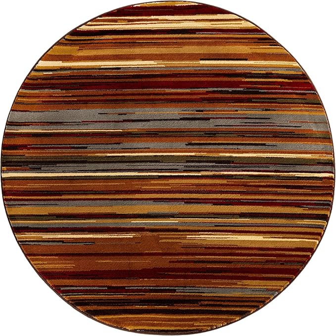Unique Loom Barista Collection Area Rug - Icatu (6' 1" Round, Beige/Brown)