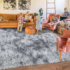 Rugs for Living Room 5x7, Soft Shaggy Modern Shag Area Rug for Bedroom, Upgrade Non-Slip Plush Fluffy Carpet for Kids Boys Girls Room Home Decor Aesthetic, Light Grey