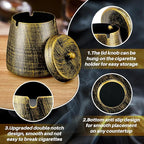 Ashtray for Cigarettes Outdoor, Outdoor Ashtray with Lid, Metal Odorless Windproof Smokeless AshTray for Patio Home Office Tabletop Balcony