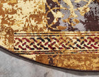 Unique Loom Barista Collection Area Rug - Arusha (8' Round, Beige/ Black)