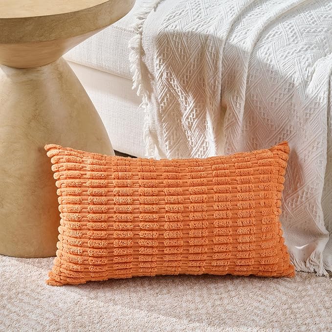 Fancy Homi 4 Packs Decorative Throw Pillow Covers for Living Room Couch Bed, Modern Farmhouse Boho Home Décor Accent Cushion Case, 24" x 14", Burnt Orange Series