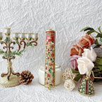 Hand Painted Mezuzah, Exquisite Enamel Mezuzah with Menorah and Pomegranate Motifs