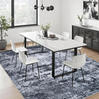 4x4 Area Rug Living Room Rug: Washable Modern Abstract Soft Thin Rug Indoor Floor No Slip Stain Resistant Carpet for Bedroom Dining Room Farmhouse Nursery Home Office - Black