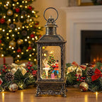 Christmas Snow Globe Lantern Water Glittering Nutcracker Ballerina with Music & Timer, USB Lined/Battery Operated Lighted Lantern for Christmas Festival Decoration Gifts