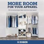 Zober Velvet Hangers 50 Pack - Ivory for Coats, Pants & Dress Clothes - Non Slip w/ 360 Degree Swivel, Holds up to 10 lbs - Strong Felt Hangers for Clothing