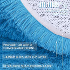 OLANLY 2x3 Machine Washable Small Bedside Rug, Soft Fluffy Shaggy Entryway Throw Rugs for Bedroom, Living Room, Indoor Floor Carpet for Kids Girls and Boys, Home Decor Aesthetic, Bright Blue