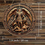 St. Michael San Miguel Arcangel Wall Pediments Home Decor Door Sign Plaques Hanging Pendant Decorations Batter Guard Angel Christian Religious Ornaments (A)