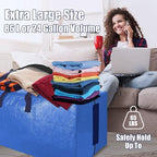 SWEET DOLPHIN 12 Pack Extra Large Moving Bags with Strong Zippers & Carrying Handles, Heavy Duty Storage Tote for Space Saving Moving Storage, Fold Flat, Alternative to Moving Box (Multicolored)