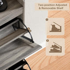 ChooChoo Shoe Storage Cabinet with 2 Flip Drawers, Deodorizing Shoe Organizer Storage for Entryway, Freestanding Hidden Slim Narrow Shoe Rack Cabinet, Grey